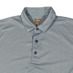 Callaway Opti-Dri Golf Polo Shirt Mens L Blue Geometric‎ Short Sleeve